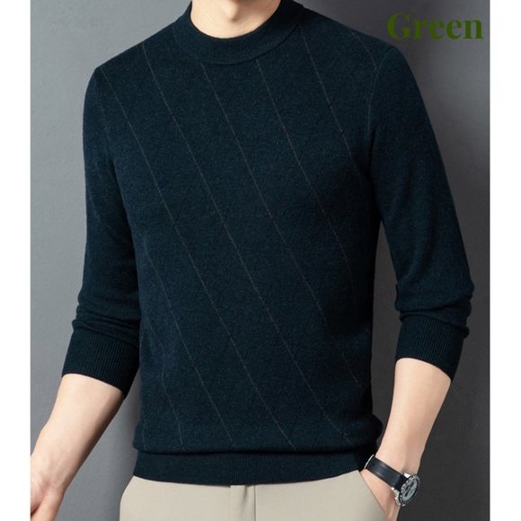 Light Luxury - Men's Plaid Cashmere Sweater - Picture 5 of 13